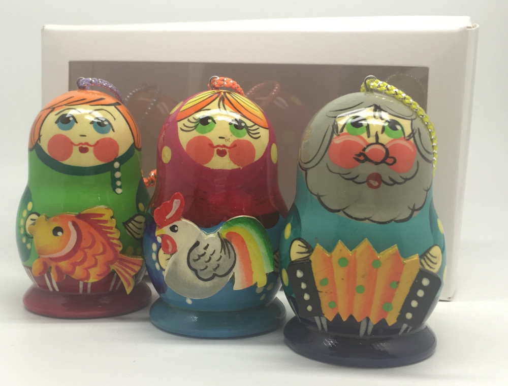 Matryoshka with Animals Christmas Ornaments 