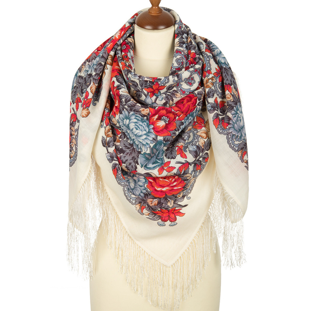 Shop Woolen Scarves with Silk Fringe 125x125 cm Платок «Утомлённое солнце» online at Skazka.site | Eligible for fast shipping and free returns. Платок «Утомлённое солнце»