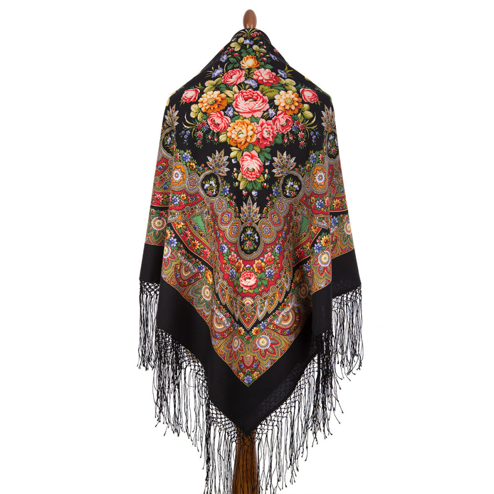 Shop Thick Woolen Fabric Shawls with Silk Fringe 148x148 cm Шаль «Славянка» online at Skazka.site | Eligible for fast shipping and free returns. Шаль «Славянка»