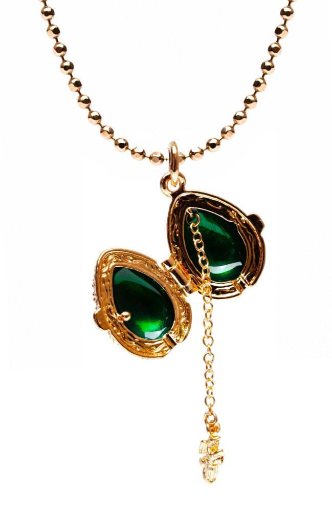 Angel Opening Green Egg Pendant