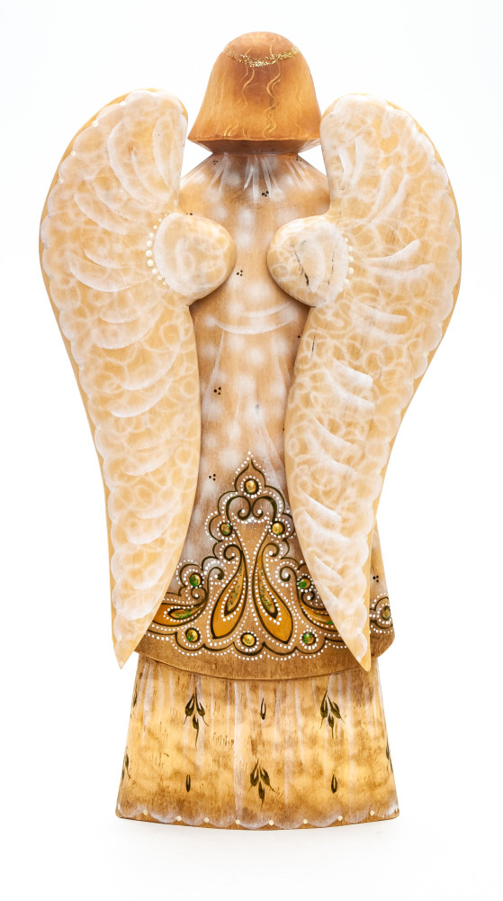 220 mm Angel with Wings hand painted wooden figurine (by Polar Bear Studio)