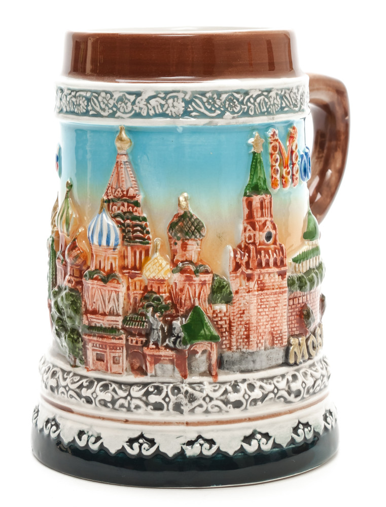 Moscow Attractions Ceramic Beer Mug