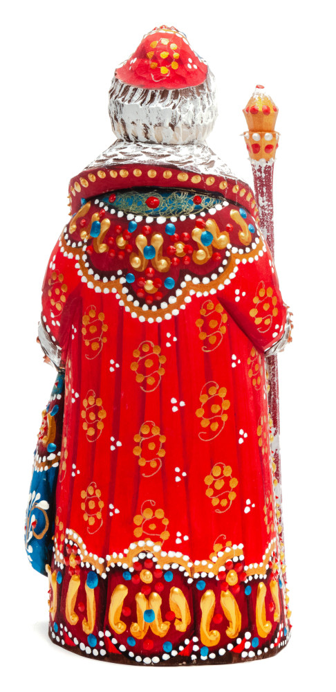 170 mm Santa Claus hand carved and painted wooden figure with a Bag of Gifts (by Natalia Workshop)