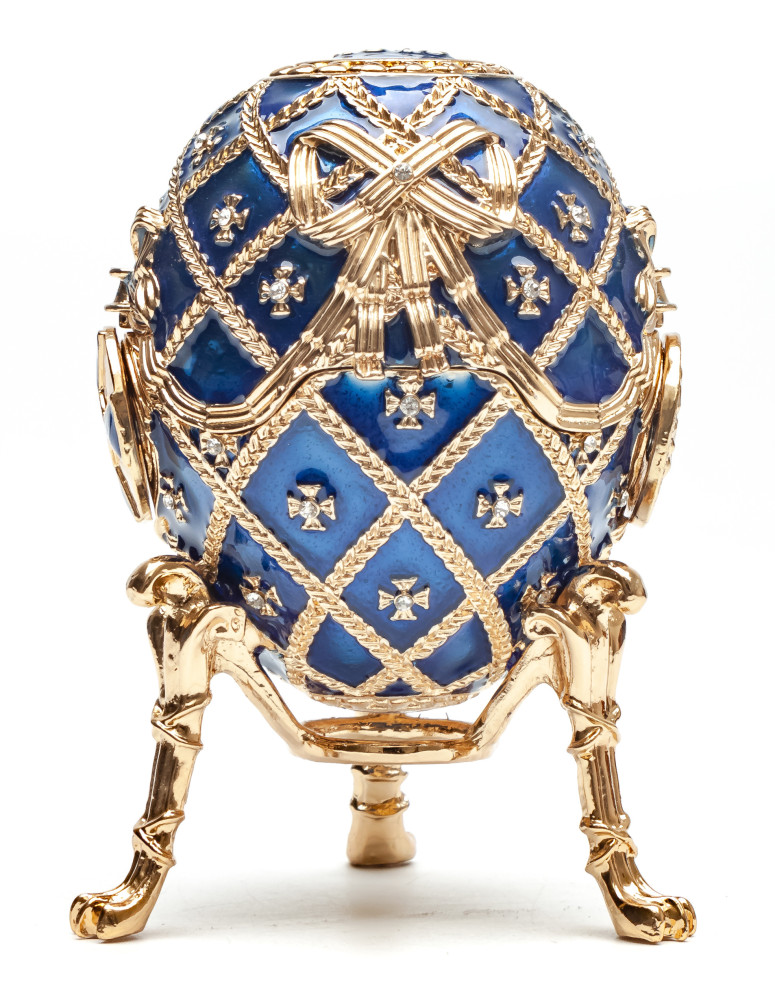 90 mm The Cross of Snt George with Portrait of Tsar Nicholas II of Russia Easter Egg