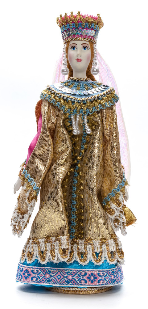 Russian Queen hand made Porcelain Doll in Kokoshnik - 11 Inches (by Le Russe)