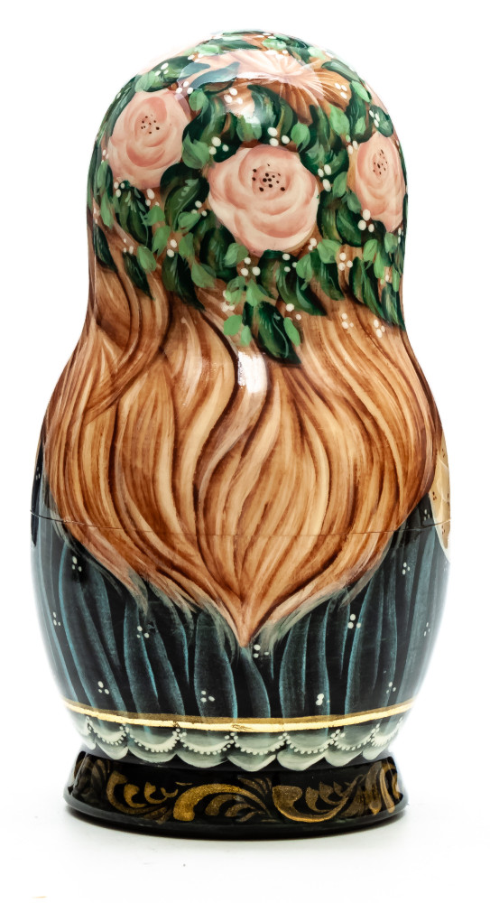 130 mm Children hand painted on wooden Matryoshka doll 5 pcs (by A Studio)